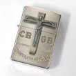 Photo1: VIntage Zippo CBGB & OMFUG Logo Cross Skeleton Metal Silver Satena Plating Both Sides Etching Japan Limited Oil Lighter (1)