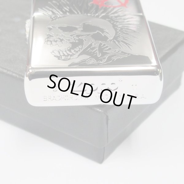 Photo4: Vintage Zippo Mohican Skull Anarchy Silver Etching Japan Limited Oil Lighter (4)