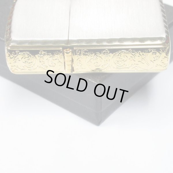 Photo5: Zippo Armor Case Arabesque 3-sides Etching Silver Gold Plating Japan Limited Oil Lighter (5)