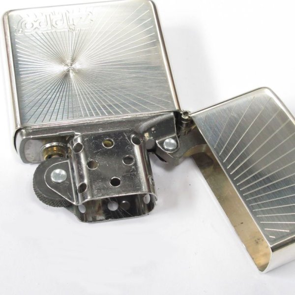 Photo3: Sterling Silver Zippo Logos Bullet Holes Design Both Sides Etching Oil Lighter (3)