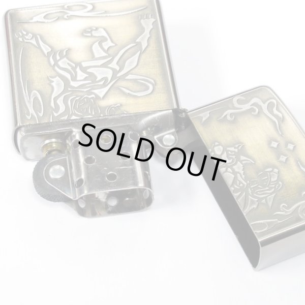 Photo3: Zippo Cerberus Both Sides Etching Oxidized Silver Brass Plating Japan Limited Oil Lighter (3)
