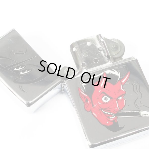 Photo5: Used Vintage Zippo Coop Smoking Devil Oil Lighter (5)