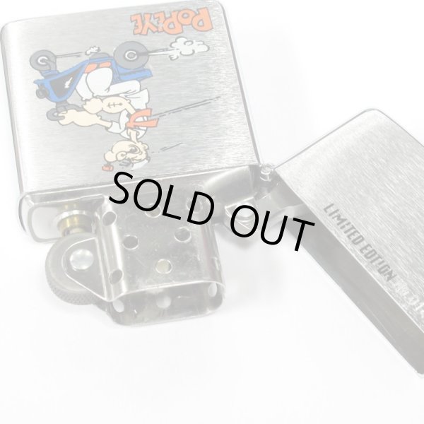 Photo3: Vintage Zippo Popeye the Sailorman Scooter Anime Satena Etching Japan Limited Oil Lighter (3)