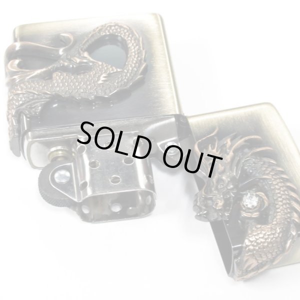 Photo3: Zippo Dragon Ryu 2-Sides Metal Antique Brass Oil Lighter Japan Limited (3)