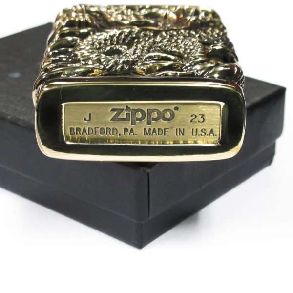 Photo7: Zippo Sky Dragon Tenryu Full Metal Jacket Heavy Weight Antique Brass Gold Japan Limited Oil Lighter (7)