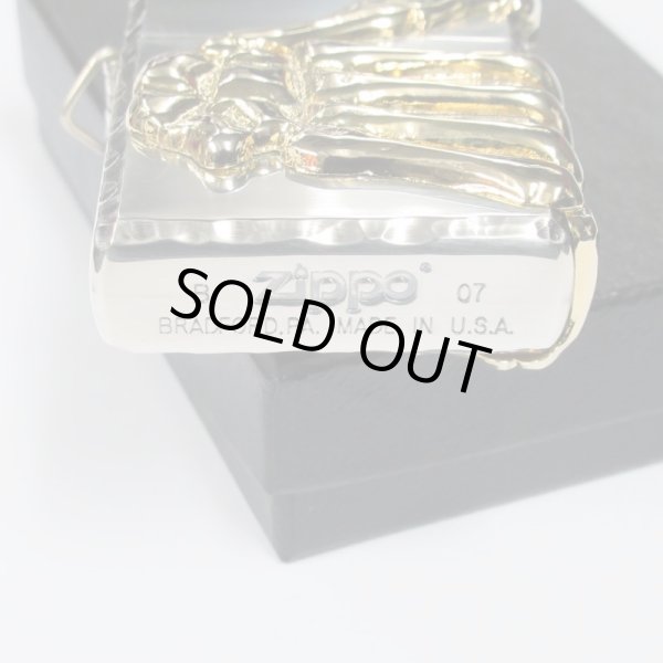 Photo5: VIntage Zippo Gold Bone Hand 3-sides Metal Silver Plating Japan Limited Oil Lighter (5)