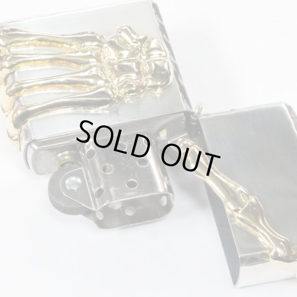 Photo3: VIntage Zippo Gold Bone Hand 3-sides Metal Silver Plating Japan Limited Oil Lighter (3)