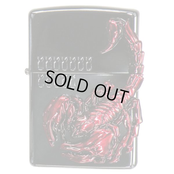 Photo1: Zippo Venom Big Red Scorpion Metal Etching Black Plating Japan Limited Oil Lighter (1)