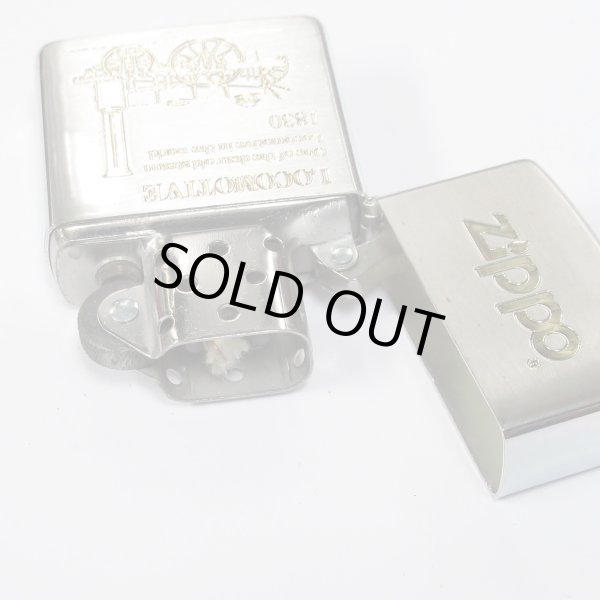 Photo3: Outlet Vintage Zippo Locomotive Etching Silver Gold 1993 Japan Limited Oil Lighter (3)