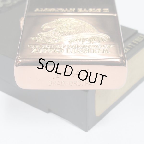 Photo4: Vintage Zippo American Eagle Etching Italic Bottom Pink Gold 1989 Japan Limited Oil Lighter (4)