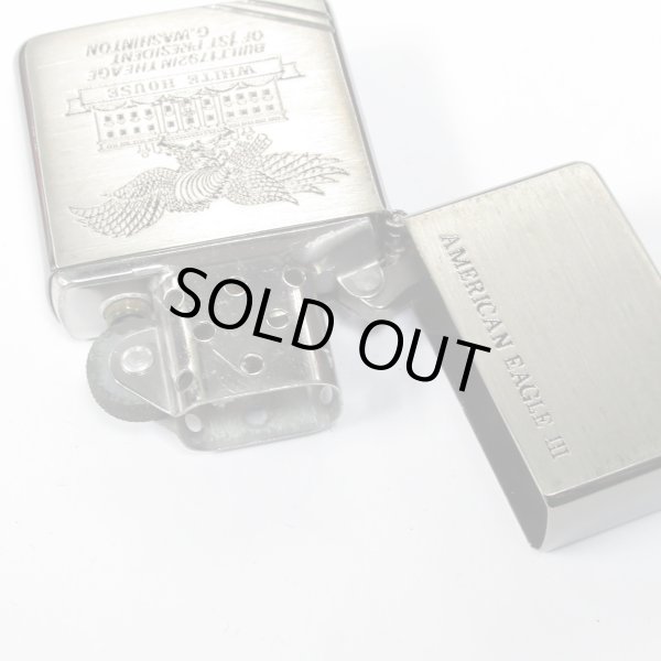 Photo3: Outlet Vintage Zippo Flat Top American Eagle Etching Silver 1989 Japan Limited Oil Lighter (3)
