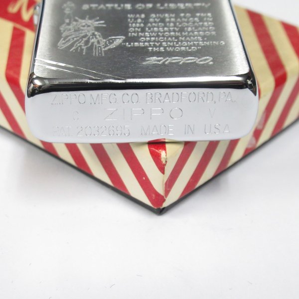 Photo4: Vintage Zippo Flat Top 1937 Replica Statue of Liberty Etching Silver 1989 Japan Limited Oil Lighter (4)