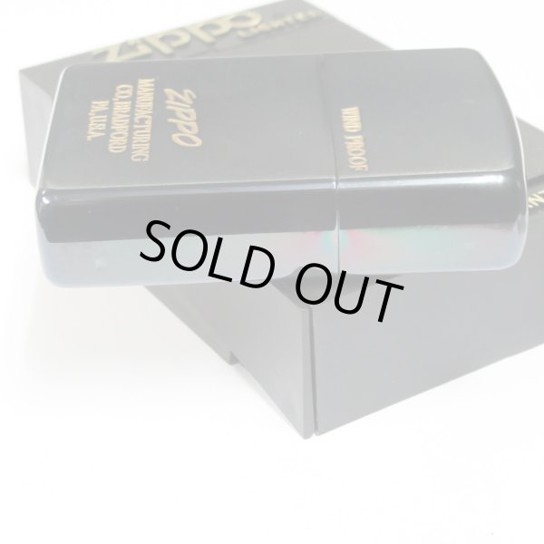 Photo3: Outlet Vintage Zippo Logo Etching Black 1995 Japan Limited Oil Lighter (3)