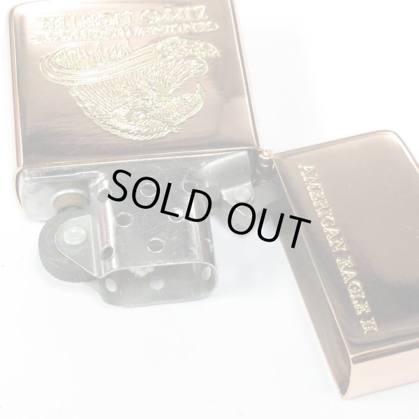 Photo3: Vintage Zippo American Eagle Etching Italic Bottom Pink Gold 1989 Japan Limited Oil Lighter (3)