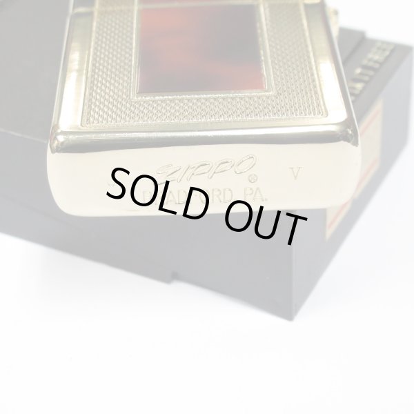 Photo4: Vintage Zippo Mesh Marble Design Both Sides Etching Italic Bottom Gold Tank 1989 Japan Limited Oil Lighter (4)