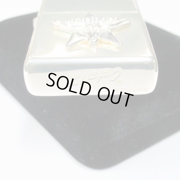 Photo4: Used Zippo Sterling Silver Marlboro Longhorn Metal Italic Bottom Logo Japan Limited Oil Lighter (4)