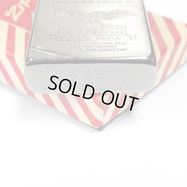 Photo4: Outlet Vintage Zippo Flat Top American Eagle Etching Silver 1989 Japan Limited Oil Lighter (4)
