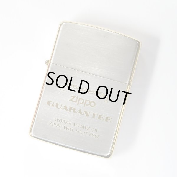 Photo1: Outlet Vintage Zippo Gaurantee Italic Bottom Silver Gold 1990 Japan Limited Oil Lighter (1)