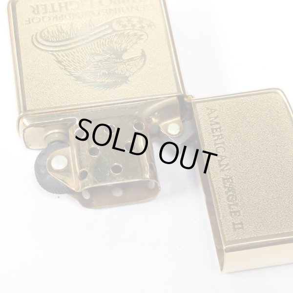 Photo3: Vintage Zippo American Eagle Gold Tank 1932/1989 Double Year Bottom Japan Limited Oil Lighter (3)