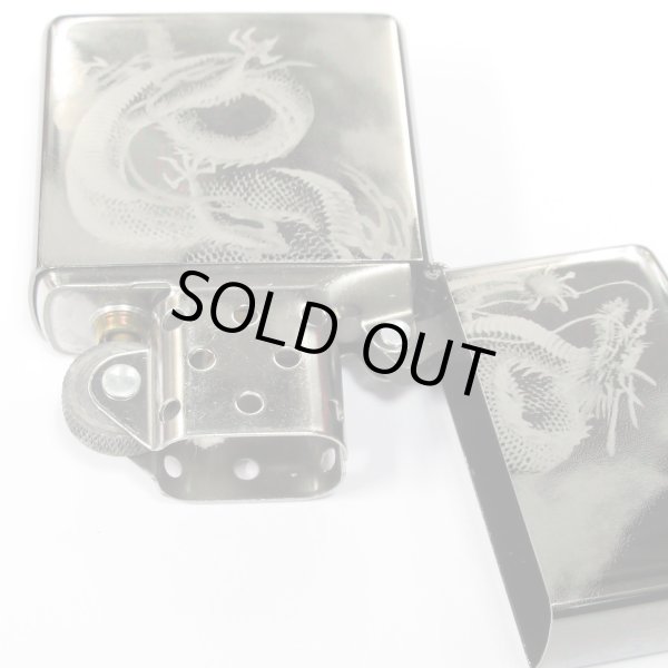 Photo3: Vintage Zippo Flying Dragon Laser Engraving Black Japan Limited Oil Lighter 2004 (3)