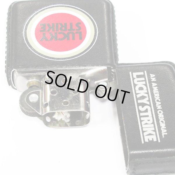 Photo3: Vintage Zippo Lucky Strike Black Leather Roll Japan Limited Oil Lighter (3)
