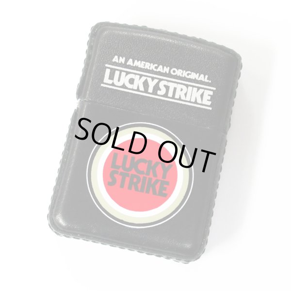 Photo1: Vintage Zippo Lucky Strike Black Leather Roll Japan Limited Oil Lighter (1)