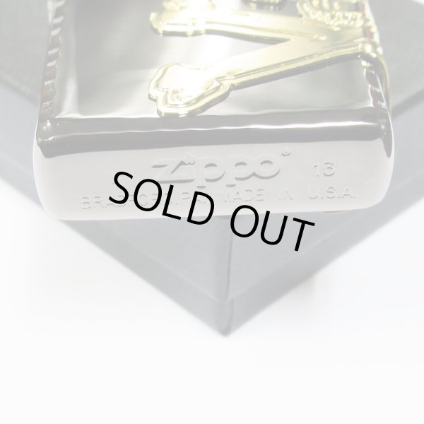 Photo5: Vintage Zippo Skull Crossbones 3-sides Metal Black Nickel Gold Japan Limited Oil Lighter (5)