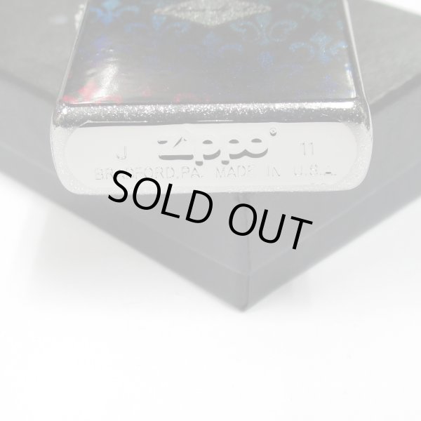Photo5: Zippo Lily Cross Both Sides Design Rainbow Black Silver Glitter Plating 2011 Japan Limited Oil Lighter (5)