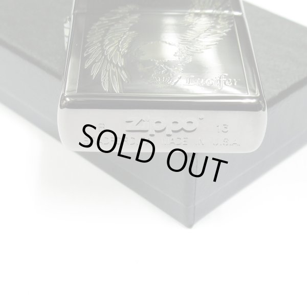 Photo4: Vintage Zippo Skull Wing Both Sides Design Black Nickel Plating 2008 Japan Limited Oil Lighter (4)