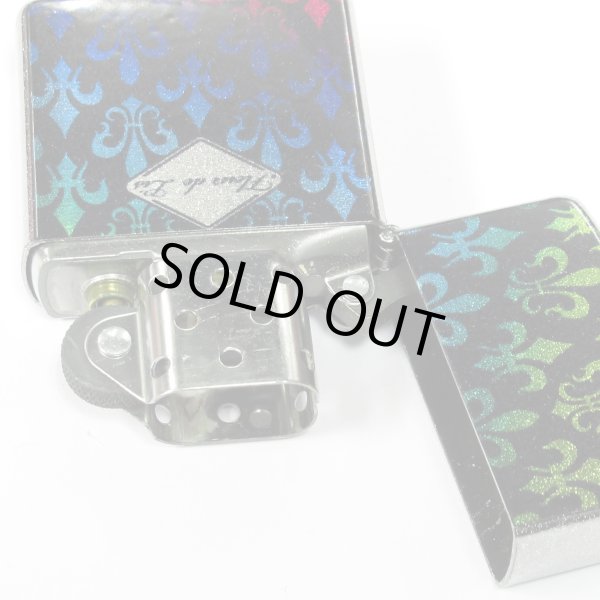 Photo4: Zippo Lily Cross Both Sides Design Rainbow Black Silver Glitter Plating 2011 Japan Limited Oil Lighter (4)