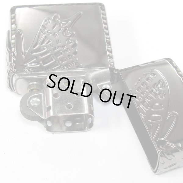 Photo4: Vintage Zippo Butterfly 3-sides Metal Black Nickel Plating 2008 Japan Limited Oil Lighter (4)