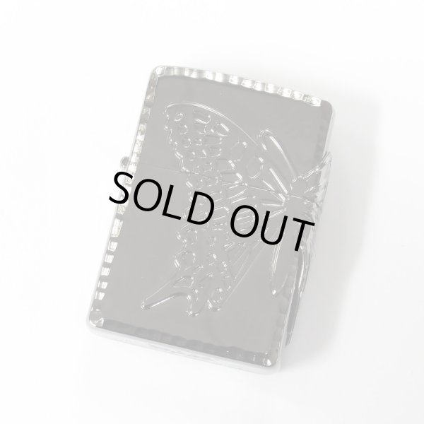 Photo1: Vintage Zippo Butterfly 3-sides Metal Black Nickel Plating 2008 Japan Limited Oil Lighter (1)