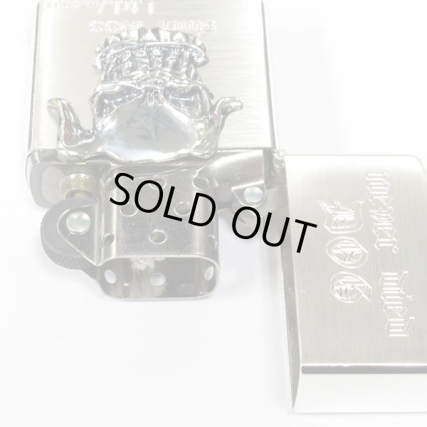 Photo3: Vintage Zippo Skull Dog Metal Silver Etching 2002 Japan Limited Oil Lighter (3)