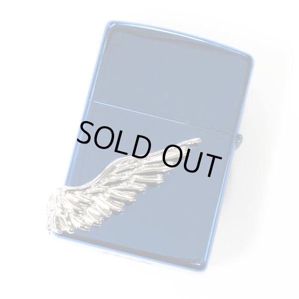 Photo2: Zippo Angel's Wings 3-sides Metal Japan 1000 Limited PAW-116BL Ion Blue Silver Etching Oil Lighter (2)
