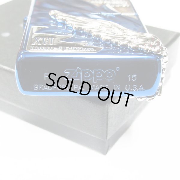 Photo5: Zippo Angel's Wings 3-sides Metal Japan 1000 Limited PAW-116BL Ion Blue Silver Etching Oil Lighter (5)