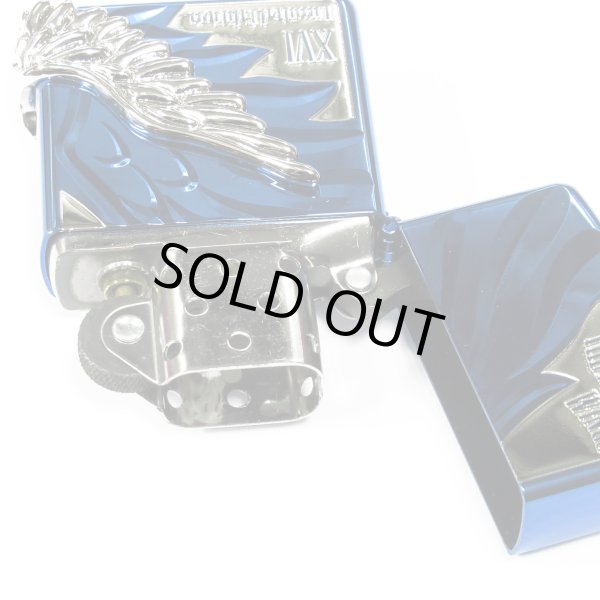 Photo4: Zippo Angel's Wings 3-sides Metal Japan 1000 Limited PAW-116BL Ion Blue Silver Etching Oil Lighter (4)