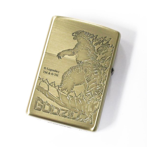 Photo2: Zippo Mothra Godzilla 65th Anniversary 04/65 Antique Brass Plating Both Sides Etching Japan Limited Oil Lighter (2)