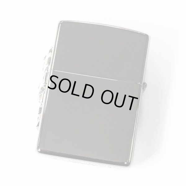 Photo2: Zippo Dragon Head 2-sides Metal Flame Black Nickel Plating Etching Japan Limited Oil Lighter (2)