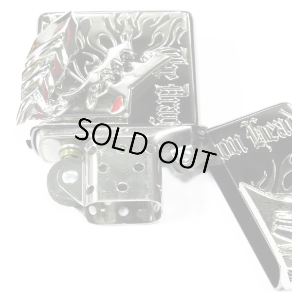 Photo4: Zippo Dragon Head 2-sides Metal Flame Black Nickel Plating Etching Japan Limited Oil Lighter (4)