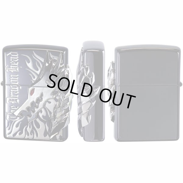 Photo6: Zippo Dragon Head 2-sides Metal Flame Black Nickel Plating Etching Japan Limited Oil Lighter (6)