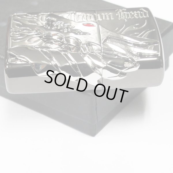 Photo3: Zippo Dragon Head 2-sides Metal Flame Black Nickel Plating Etching Japan Limited Oil Lighter (3)