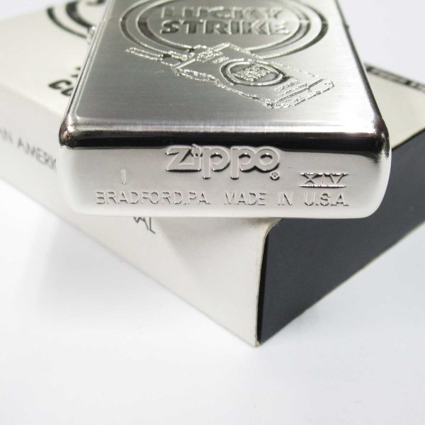 Photo4: Vintage Zippo Lucky Strike Etching Silver 1998 Japan Limited Oil Lighter (4)