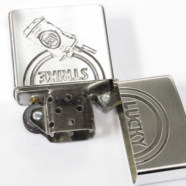 Photo3: Vintage Zippo Lucky Strike Etching Silver 1998 Japan Limited Oil Lighter (3)