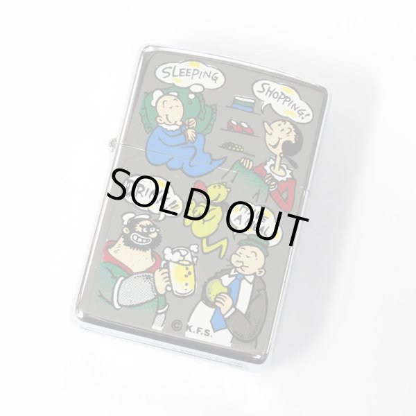 Photo1: Vintage Zippo Popeye the Sailorman Characters Anime Mirror Oil Lighter (1)