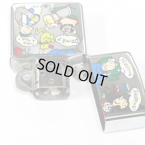 Photo3: Vintage Zippo Popeye the Sailorman Characters Anime Mirror Oil Lighter (3)