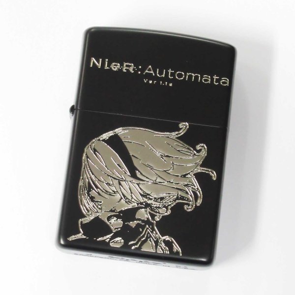 Photo1: Zippo NieR:Automata 2B SQUARE ENIX Matte Black Silver Both Sides Etching Japan Limited Oil Lighter (1)