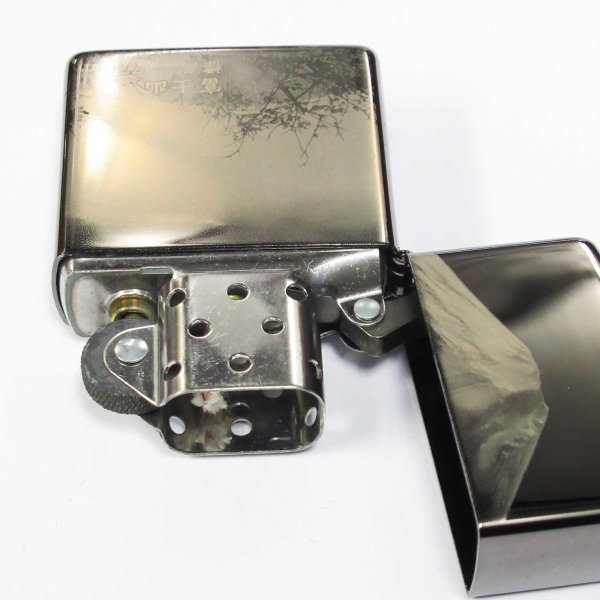 Photo3: Vintage Zippo Mt.Fuji 3776m Laser Engraving Black Titanium Japan Limited Oil Lighter (3)