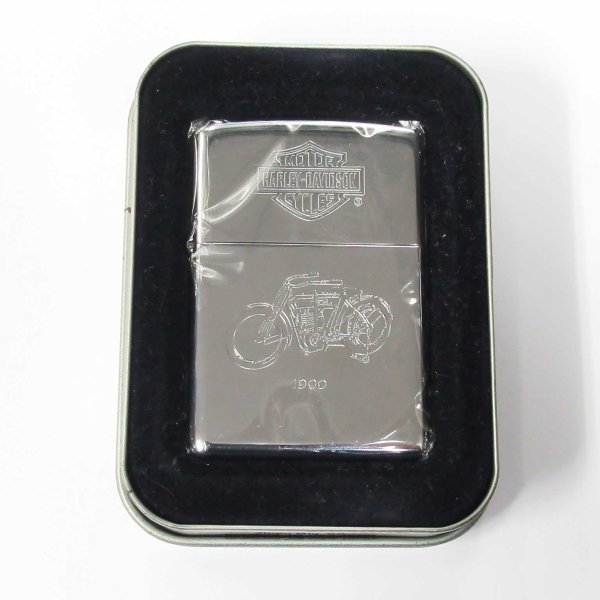Photo5: Vintage Zippo First Harley Davidson Motorcycle 1900 Etching Mirror Oil Lighter (5)