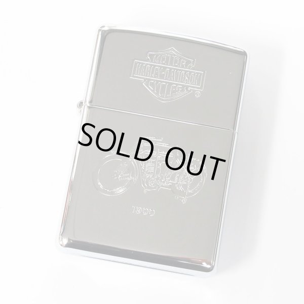 Photo1: Vintage Zippo First Harley Davidson Motorcycle 1900 Etching Mirror Oil Lighter (1)