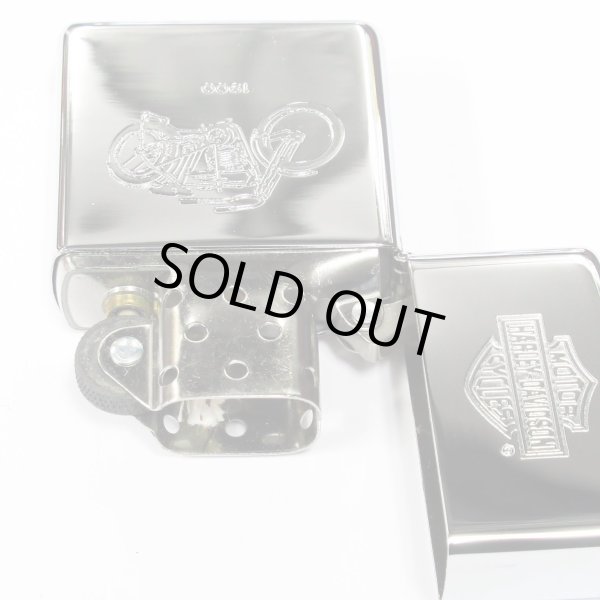 Photo3: Vintage Zippo First Harley Davidson Motorcycle 1900 Etching Mirror Oil Lighter (3)